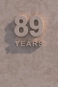 89 years 3d text Stock Illustration