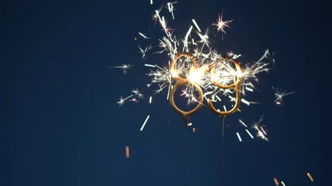 89 years celebration festive background made with Bengal fires Vidéo 323965576