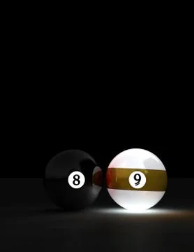8ball vs 9ball Stock Photos