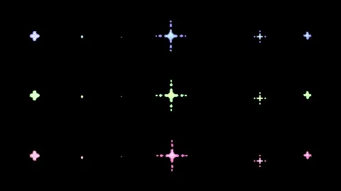 8bit 3-Color Sparkling Lights Animation Luminance Matte 10s Loop Stock Footage 318512819