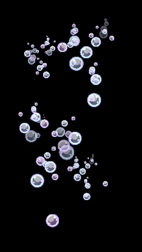 8bit Blue and Purple Bubbles Animation Luminance Matte Vertical 10s Loop Stock Footage 318516851