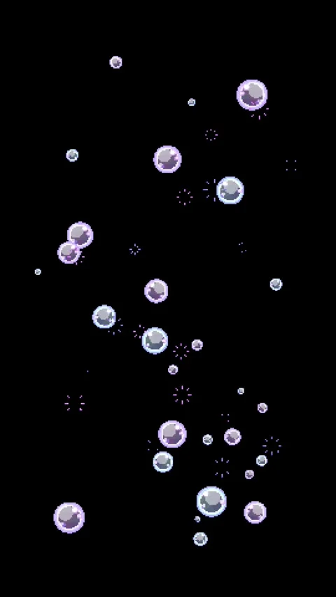 8bit Blue and Purple Bubbles Animation Variant Luminance Matte 10s Loop Stock Footage 318516866