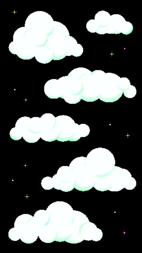 8bit Green Clouds Floating Animation Luminance Matte Vertical 10s Loop Stock Footage 318516883