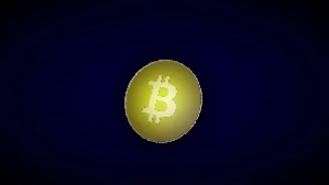 8bit Retro Bitcoin Motion Graphic Stock Footage 189049882