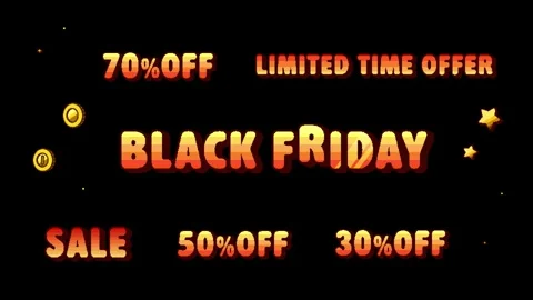8bit Retro Game Black Friday Text Animation Red Yellow Chromakey Luminance Matte Vídeo Stock 318344196