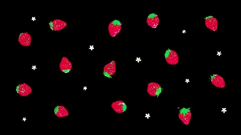 8bit retro game style cute strawberry animation Stock Footage 311846991