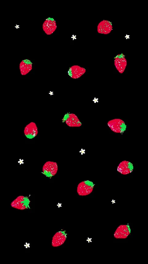 8bit retro game style cute strawberry animation Stock Footage 311847011