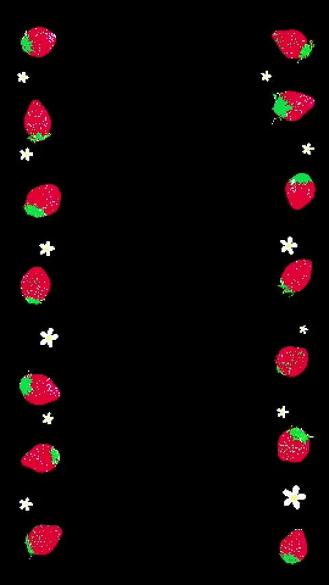 8bit retro game style cute strawberry animation Stock Footage 311847016