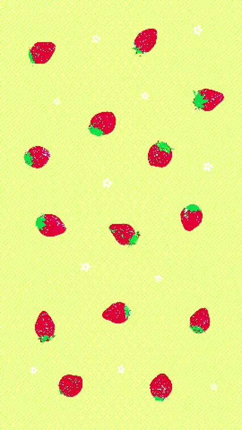 8bit retro game style cute strawberry animation Stock Footage 311847047