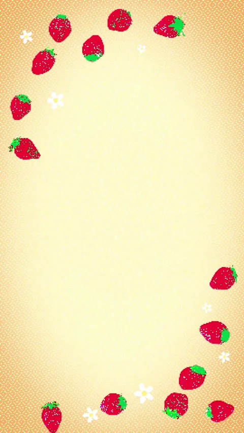 8bit retro game style cute strawberry animation Stock Footage 311847048