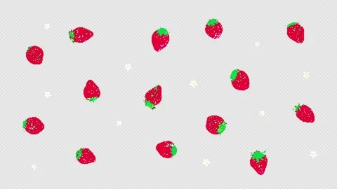 8bit retro game style cute strawberry animation Stock Footage 311847397