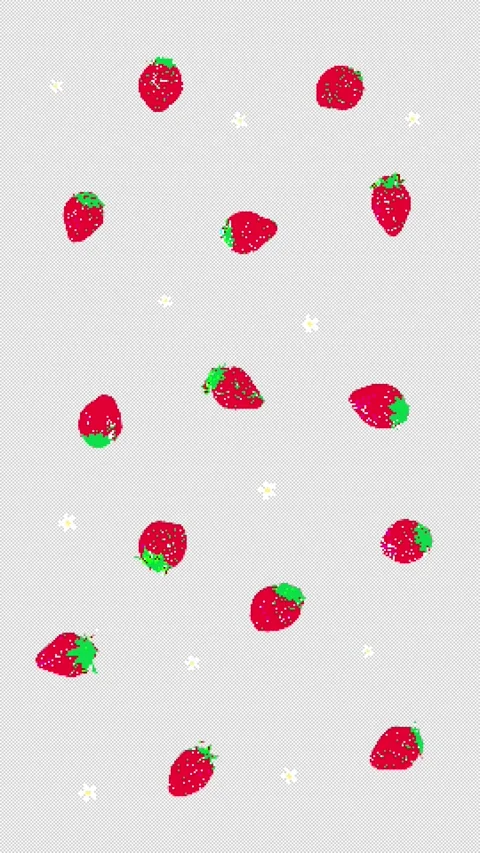 8bit retro game style cute strawberry animation Stock Footage 311847453