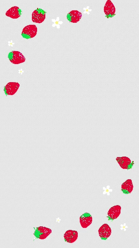 8bit retro game style cute strawberry animation Stock Footage 311847486