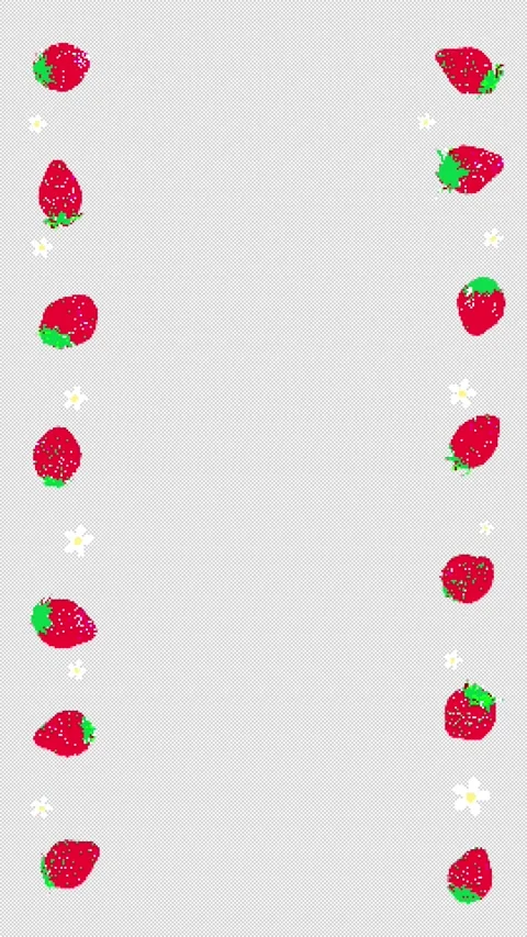 8bit retro game style cute strawberry animation Stock Footage 311847737