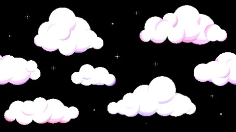 8bit Retro Game Style Flowing Clouds and Stars Loop Pink Purple Stock Footage 328266234