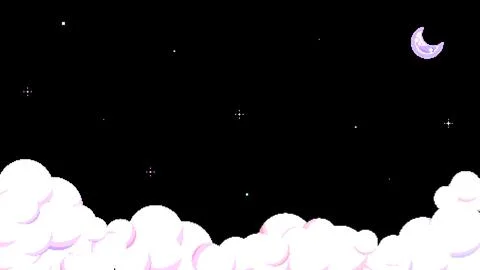 8bit Retro Game Style Pink Purple Pixel Night Sky Illustration Illustrazione stock