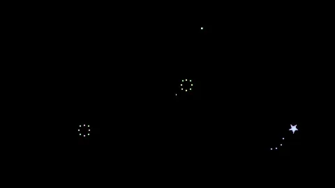 8bit Retro Shooting Star Loop Black Background Stock Footage 333296724