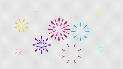 8bit style fireworks animation Stock Footage 311964819