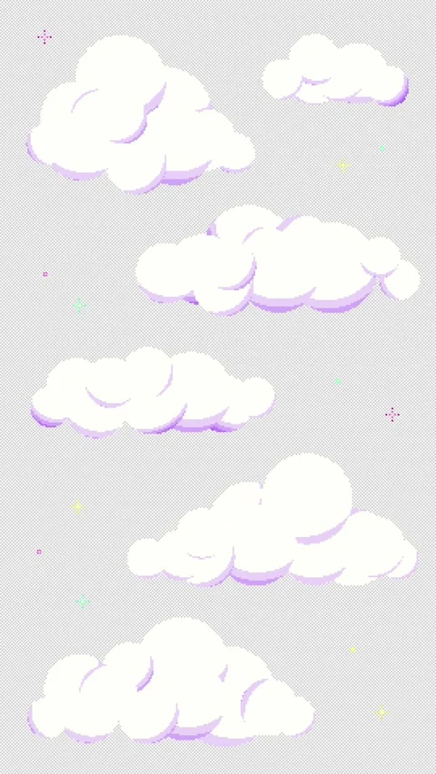 8bit Vertical Purple Clouds Sparkling Animation 10s Loop Stock Footage 318516888