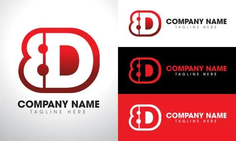 8D Initials Lettermark Symbol Logo Design Stock Illustration