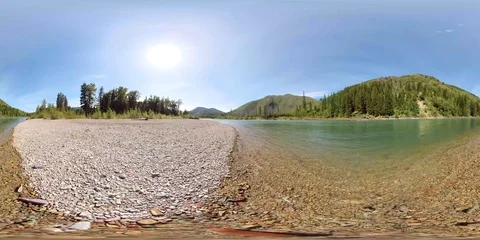 8K 360° North Fork of Flathead River, Glacier National Park, Montana Stock Footage 94182479