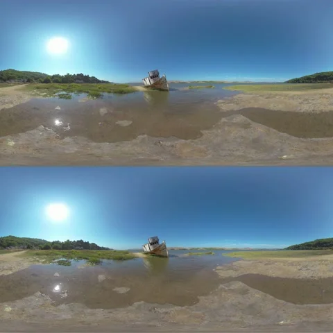 8K 360 VR Point Reyes California Shipwreck - Stereoscopic 3D Video stock 143484141