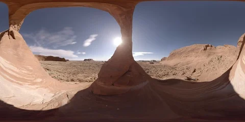 8k 360 VR - Rock Arch Desert Formation - Scene 1 Stock Footage 106580180
