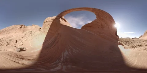 8k 360 VR - Rock Arch Desert Formation - Scene 3 Stock Footage 106584430