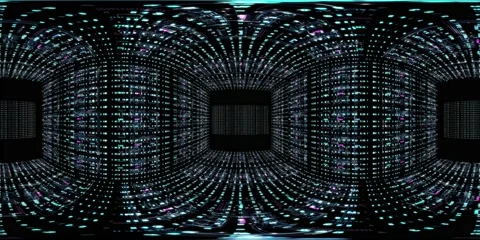 8K 360 vr technological abstract futuristic background digital cyberspace Vídeo Stock 196122055