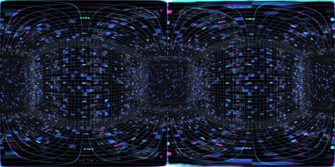 8K 360 vr technological abstract futuristic background digital cyberspace Vídeo Stock 196122156