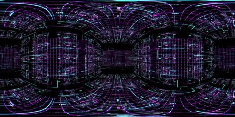 8K 360 vr technological abstract futuristic background digital cyberspace Vídeo Stock 196123088