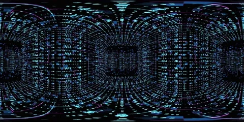 8K 360 vr technological abstract futuristic background digital cyberspace Vídeo Stock 196123134