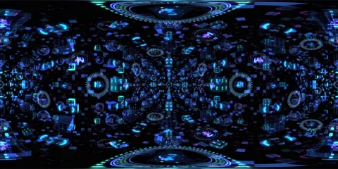 8K 360 vr technological abstract futuristic background digital cyberspace Vídeo Stock 196176787