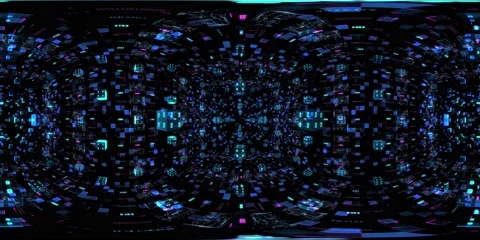 8K 360 vr technological abstract futuristic background digital cyberspace 스톡 동영상 196176840