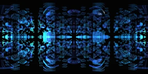8K 360 vr technological abstract futuristic background digital cyberspace Vídeo Stock 196269366