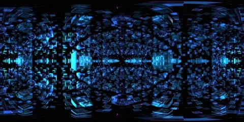 8K 360 vr technological abstract futuristic background digital cyberspace Vídeo Stock 196269381