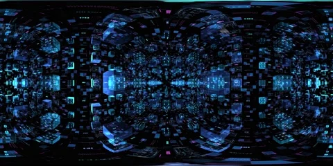8K 360 vr technological abstract futuristic background digital cyberspace Vídeo Stock 196269536
