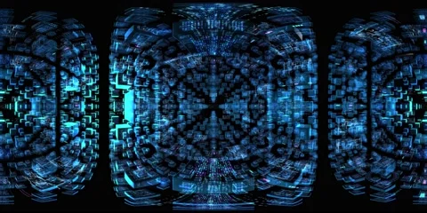 8K 360 vr technological abstract futuristic background digital cyberspace Vídeo Stock 196269823
