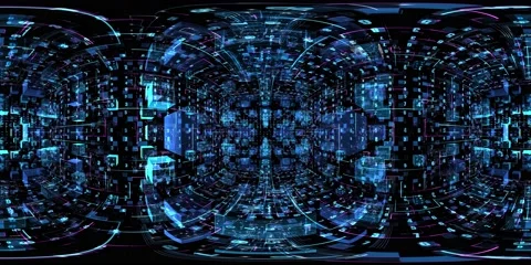 8K 360 vr technological abstract futuristic background digital cyberspace Vídeo Stock 196269855