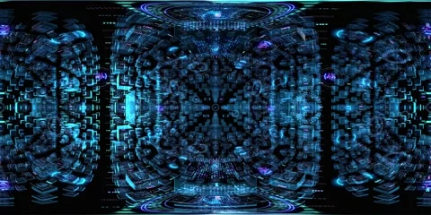 8K 360 vr technological abstract futuristic background digital cyberspace Vídeo Stock 196269893