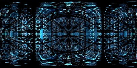 8K 360 vr technological abstract futuristic background digital cyberspace Vídeo Stock 196269916
