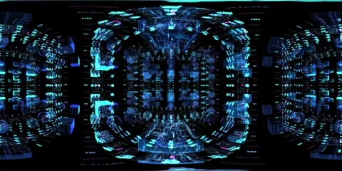 8K 360 vr technological abstract futuristic background digital cyberspace Vídeo Stock 196270116