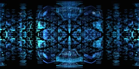 8K 360 vr technological abstract futuristic background digital cyberspace Vídeo Stock 196270164