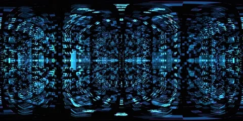 8K 360 vr technological abstract futuristic background digital cyberspace Vídeo Stock 196270212
