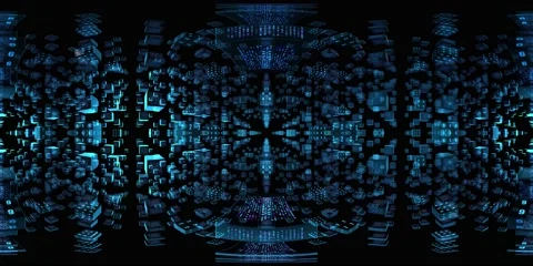 8K 360 vr technological abstract futuristic background digital cyberspace Vídeo Stock 196270250