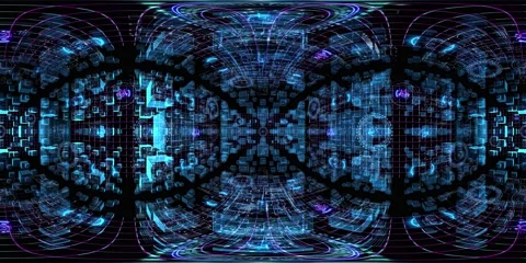 8K 360 vr technological abstract futuristic background digital cyberspace Vídeo Stock 196270395
