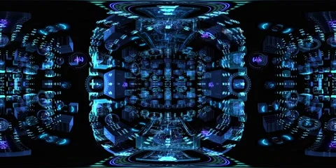 8K 360 vr technological abstract futuristic background digital cyberspace 스톡 동영상 196270524