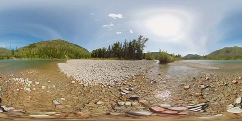 8K 360° VR Video of Flathead River, Montana - Water under your "Feet"! Stock Footage 94182411