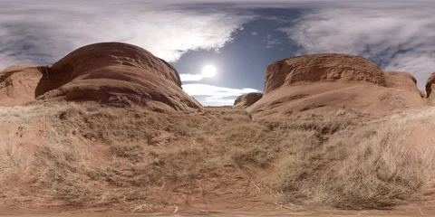 8k 360VR - Open Desert Valley Landscape - Scene 3 Stock Footage 106605553