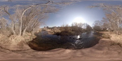 8k 360VR Small Creek River Stream in Nature Landscape - Scene 2 Stock Footage 106426984